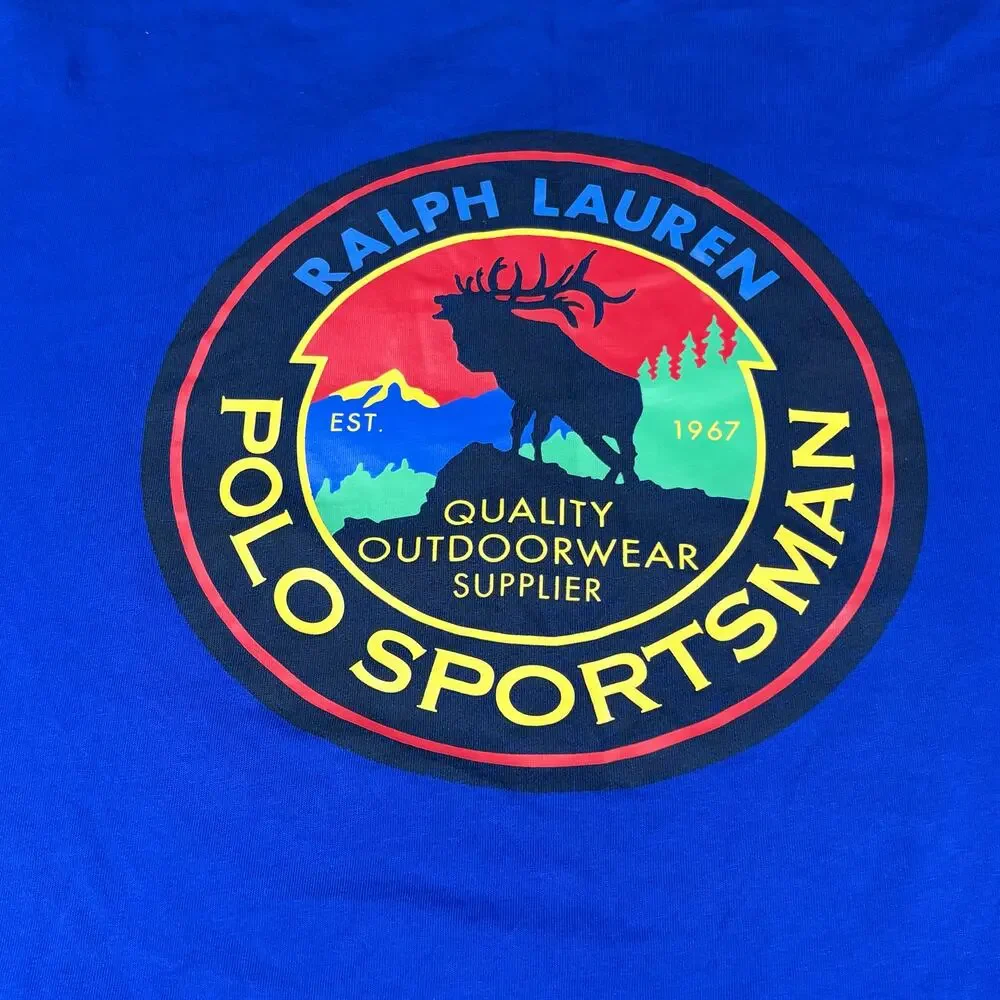 Polo Ralph Lauren Country Sportsman Blue T Shirt Mens Size SP Graphic‎ Tee